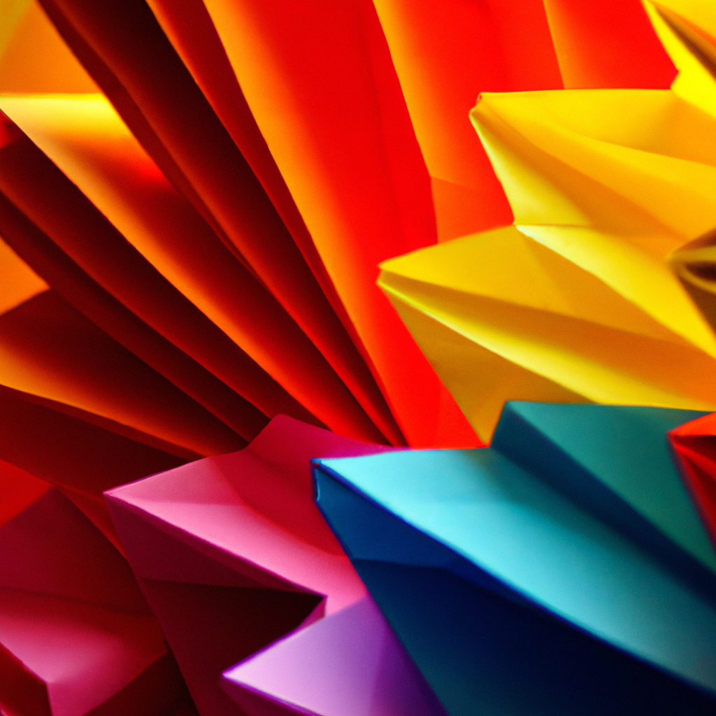 Atelier lumineux de l’Académie Origami à Paris avec papiers colorés et pliages détaillés en gros plan